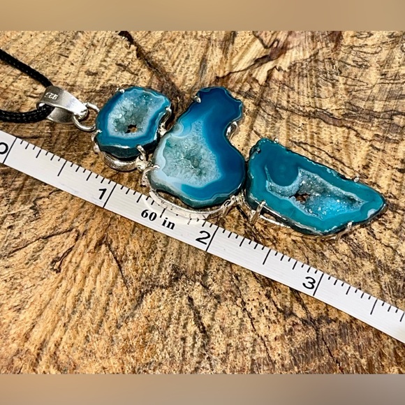 Large Drusy Solar Quartz Pendant 3 1/4" - Picture 11 of 15